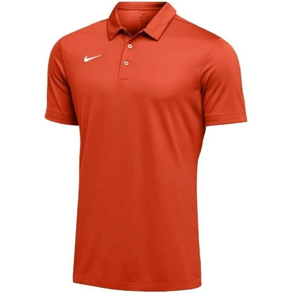 Nike Mens Dry Franchise Football Golf Athletic Short Sleeve Tagless Polo Shirt (Orange, Large)