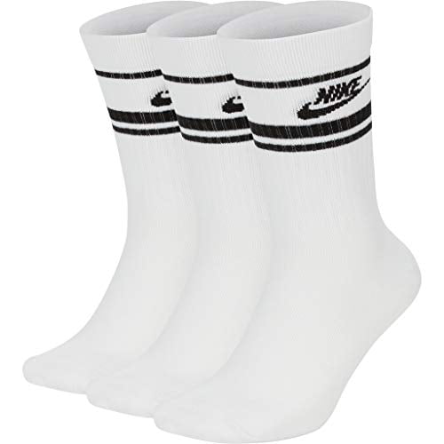 Nike Mens Everyday Crew Socks 3PK XL White/Black CQ0301-103