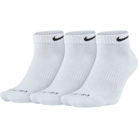 Men's Nike 3-pack Everyday Plus Cushion Low-Cut Training Socks Color: White Size: 12-15