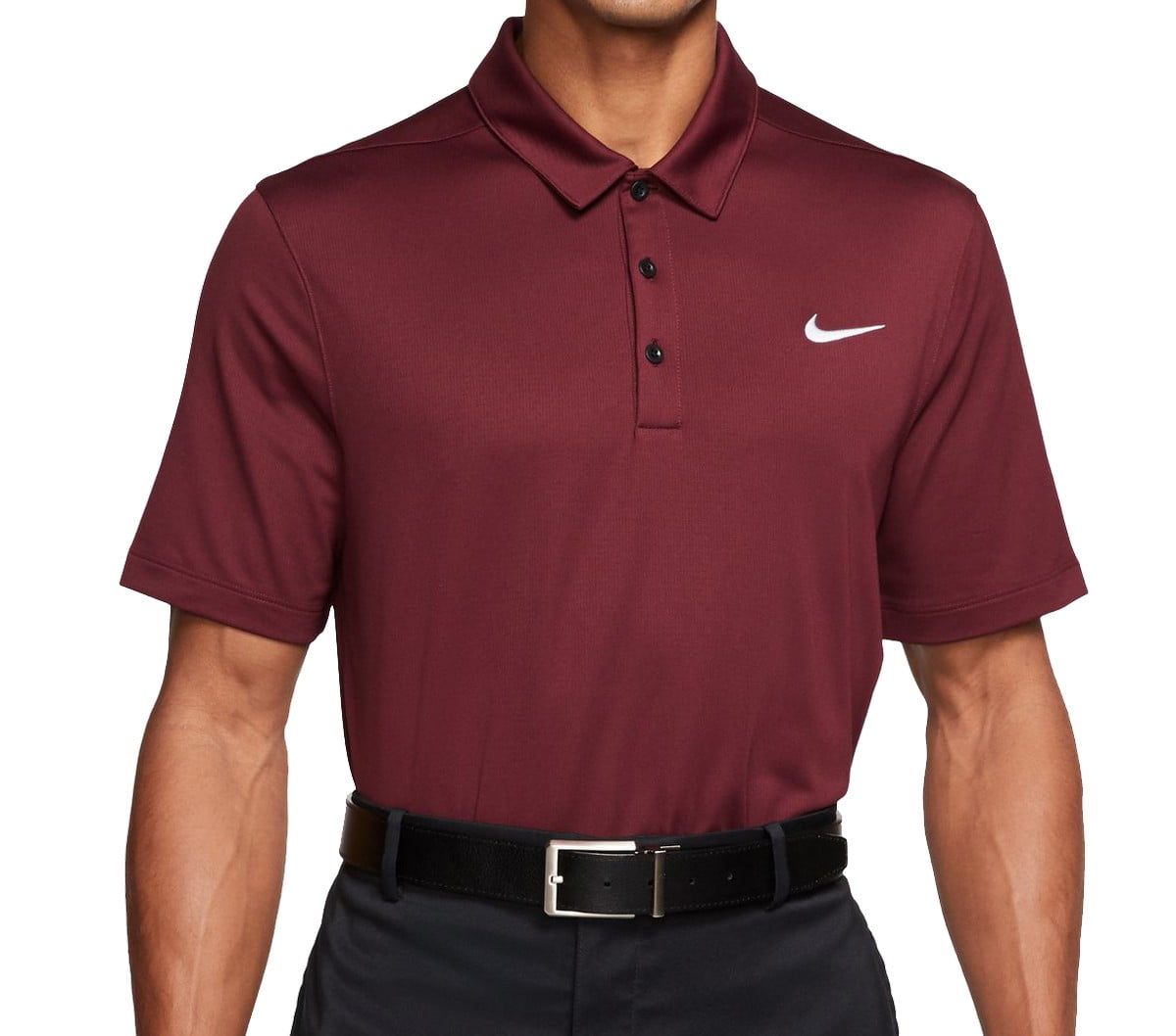 Nike Mens Football Golf Athletic Polo T Shirts Large Deep Maroon Black White