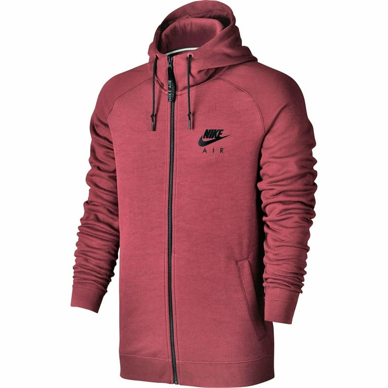 Nike Mens Full Zip Hoodie Red Black Medium