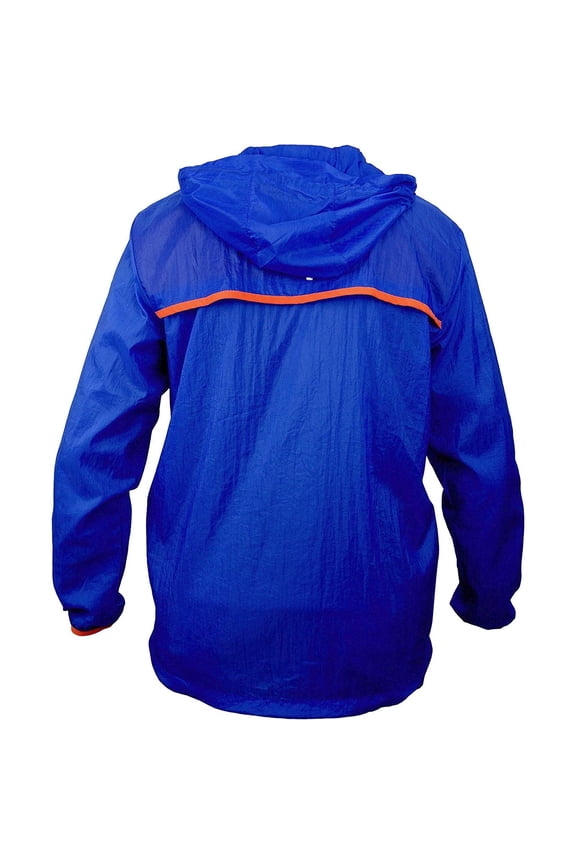 Mens Hybird Windrproof Running Hooded Jacket,Blue Orange,S
