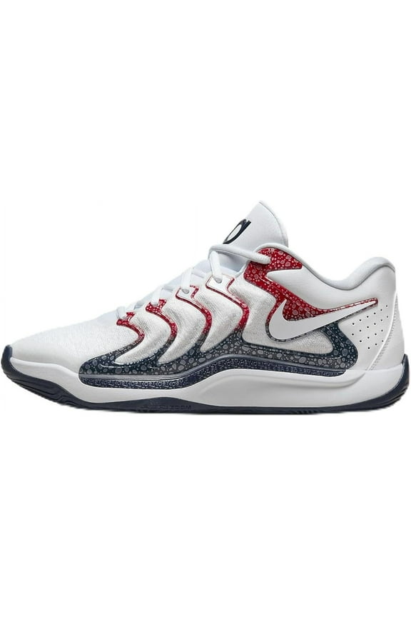 Mens KD17 Basketball Sneakers Color White/University Red/Obsidian Size 8.5
