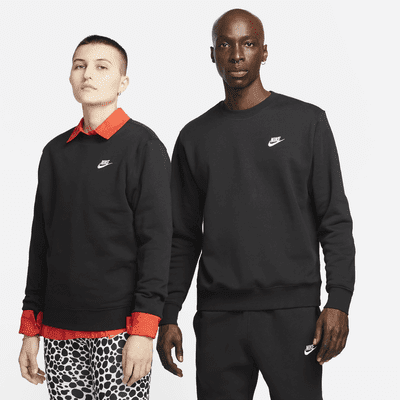 Nike Sportswear Club Fleece Men s Crew Color Black White Size XS