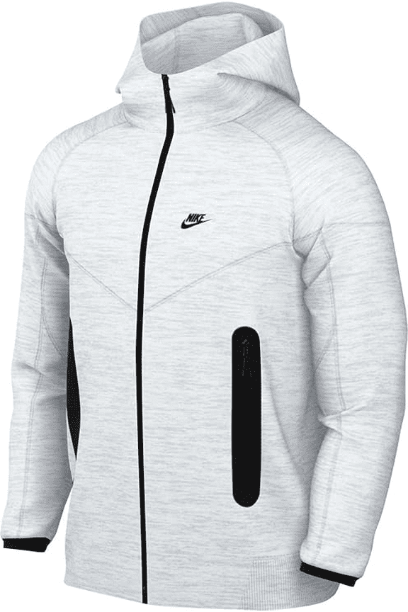 Mens Nike Tech Fleece Full-Zip Hoodie - Mens Black/Birch Heather Size XXL
