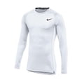 thumbnail image 1 of Nike Mens Pro Fitted Long Sleeve Training Tee (Large White), 1 of 2