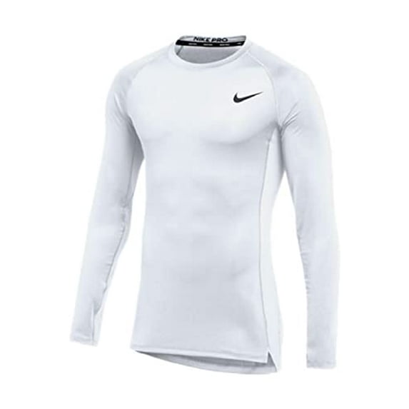 Nike Mens Pro Fitted Long Sleeve Training Tee (Large White)