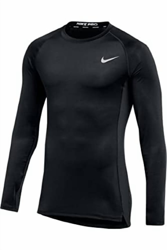 Mens Pro Fitted Long Sleeve Training Tee Medium Black