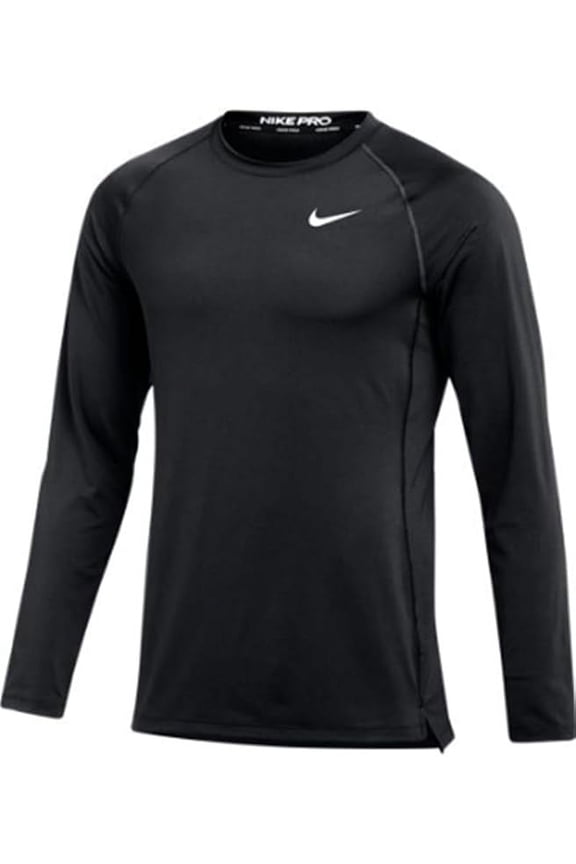 Mens Pro Fitted Long Sleeve Training Tee Small Black