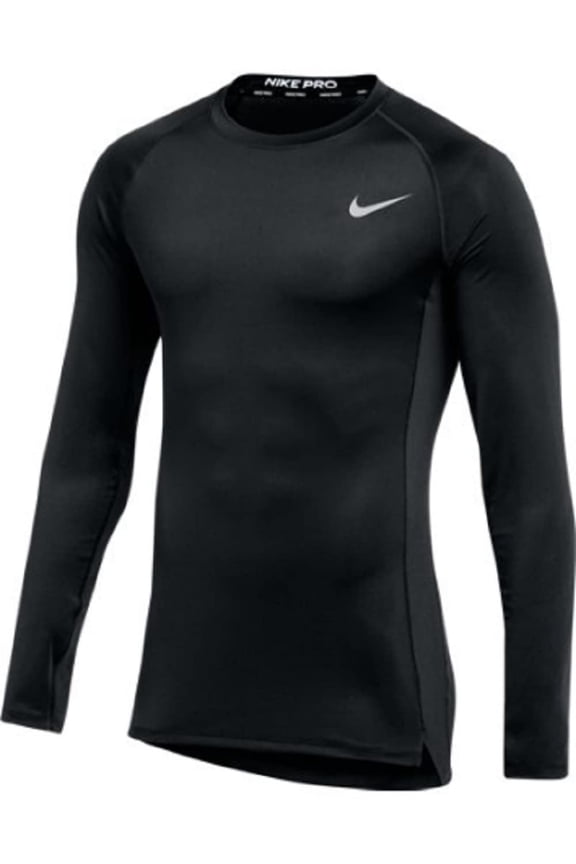 Mens Pro Fitted Long Sleeve Training Tee Small Black