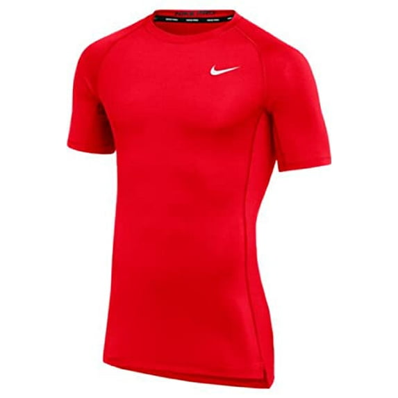 Nike Mens Pro Fitted Short Sleeve Training Tee (XX-Large, Red)