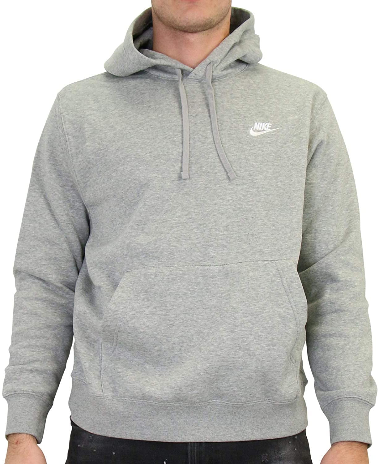 Nike Mens Pull Over Hoodie Dark Grey Heather/Mattelic Silver/White X ...