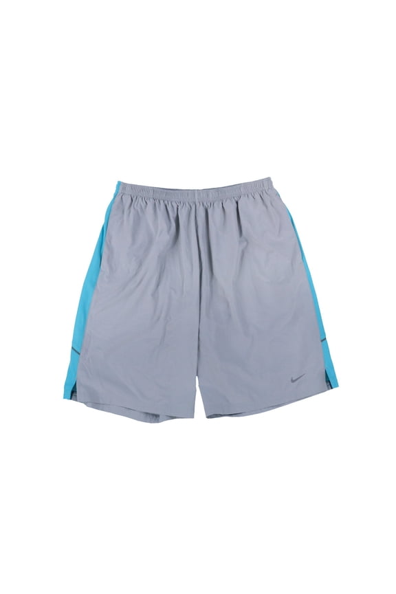 Men's Swoosh Link Graphic Athletic Shorts Comfort Sport Aquarius Blue L New
