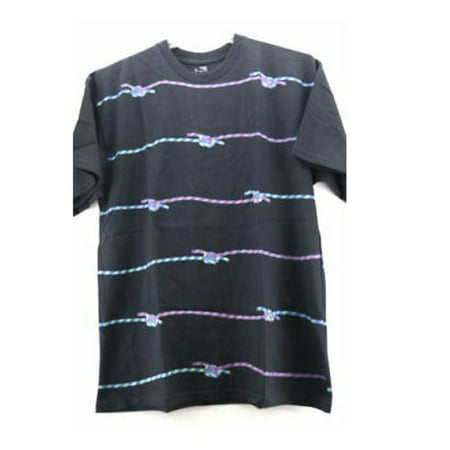 Nike Mens Rope Stripes Graphic T-Shirt,Black/Multi,Large
