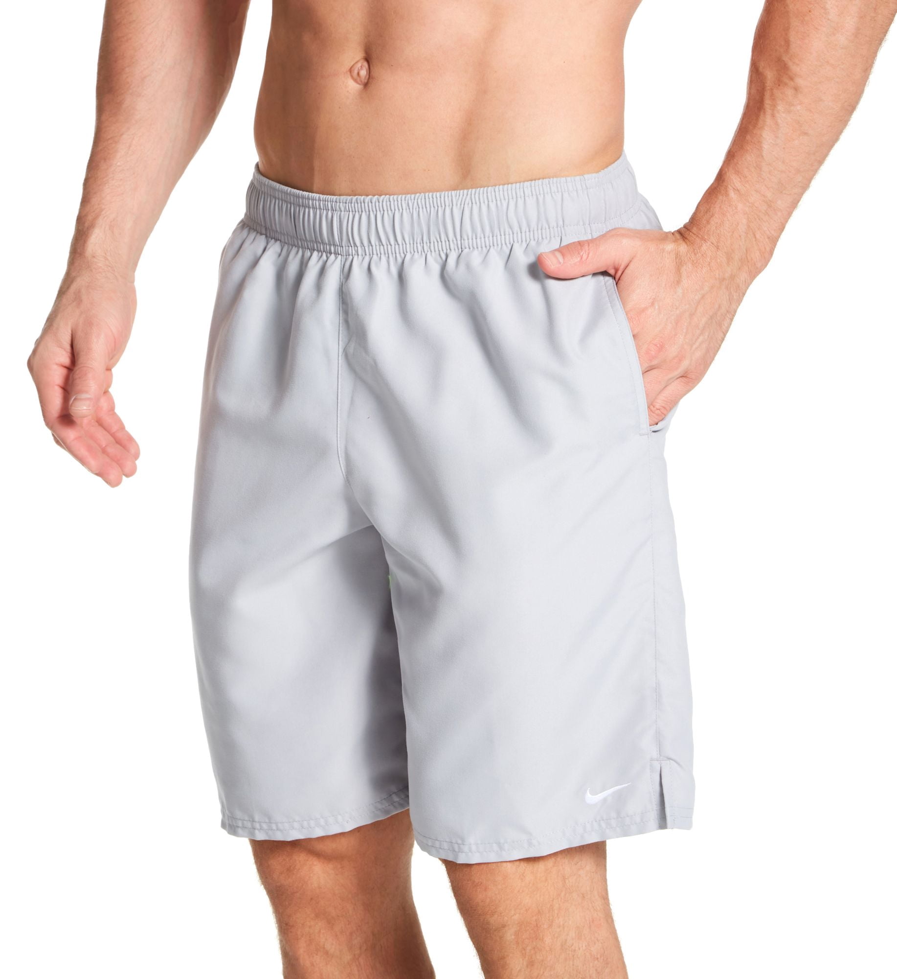 Nike Mens Solid Lap 9 Inch Volley Short Swim Trunk - Light Smoke Grey - M