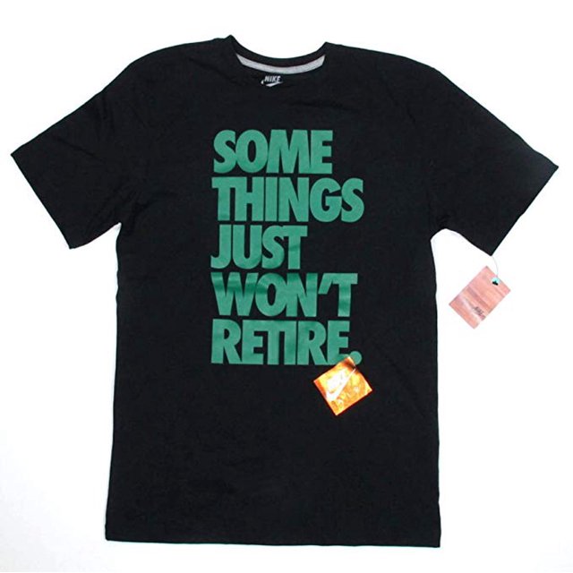 Nike Mens Something Just WonT Retire Tee,Black Green Gold,Medium
