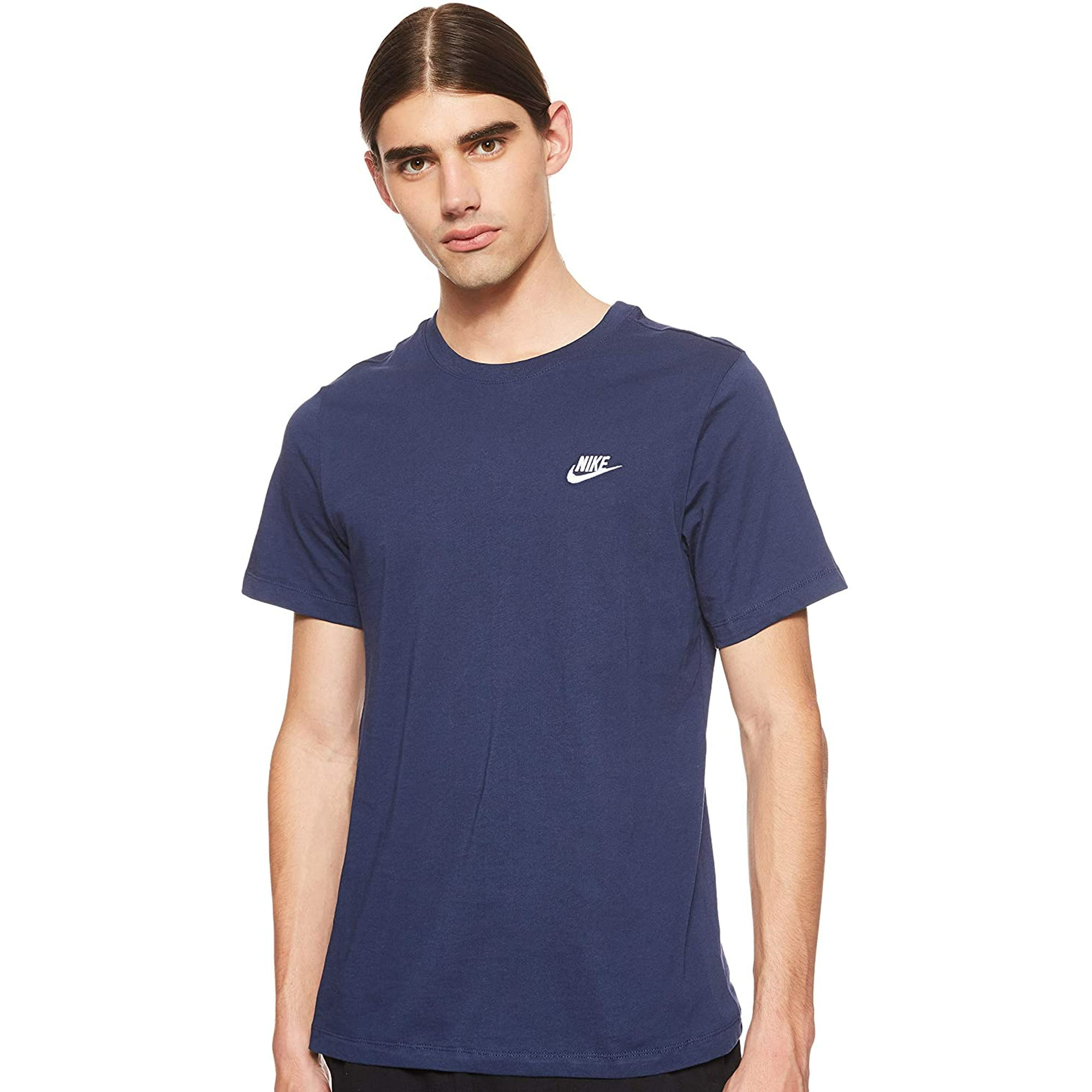 Nike Mens Sportswear Club T-Shirt Midnight Navy/White, Large 