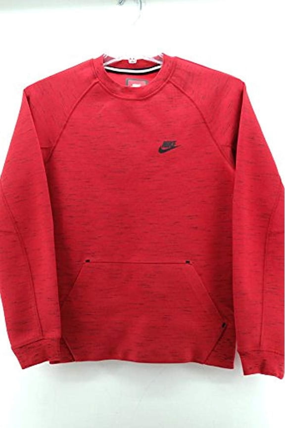 Mens Tech Fleece Crew Sweatshirt,Red,XS