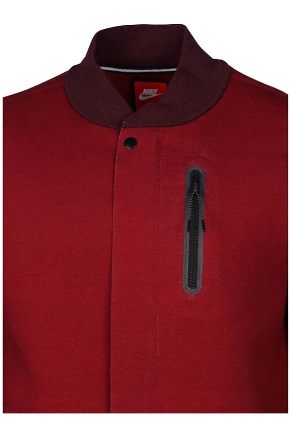 Mens Tech Varsity Jacket,Mid Team Red Heather/Cherrywood Heather,2XL