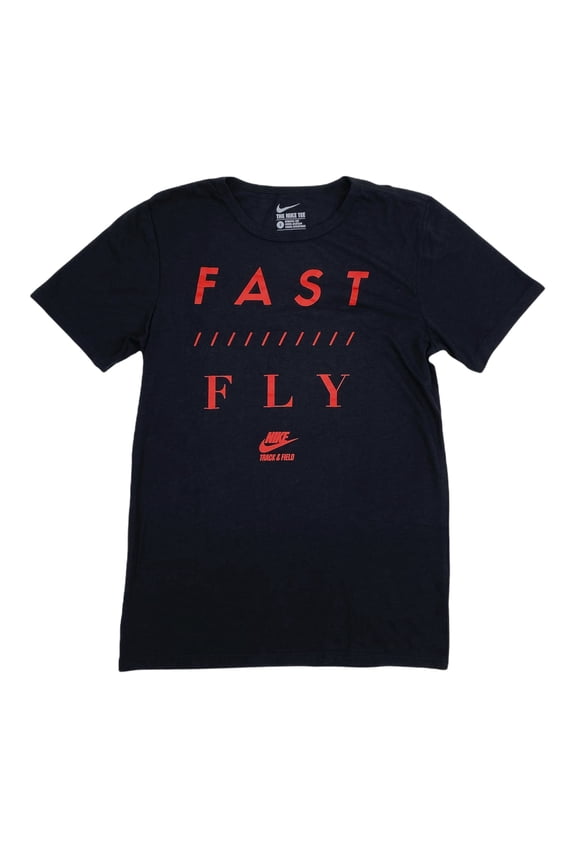 Mens Track And Field Fast Fly Tee,Black/Red,L