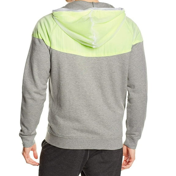 Nike Mens Track And Field Woven Full Zip Hooded Jacket Size-Large Color-Grey/Neon Yellow