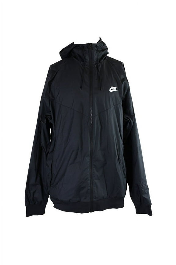 Mens Windrunner Hooded Track Jacket Black/Black/White