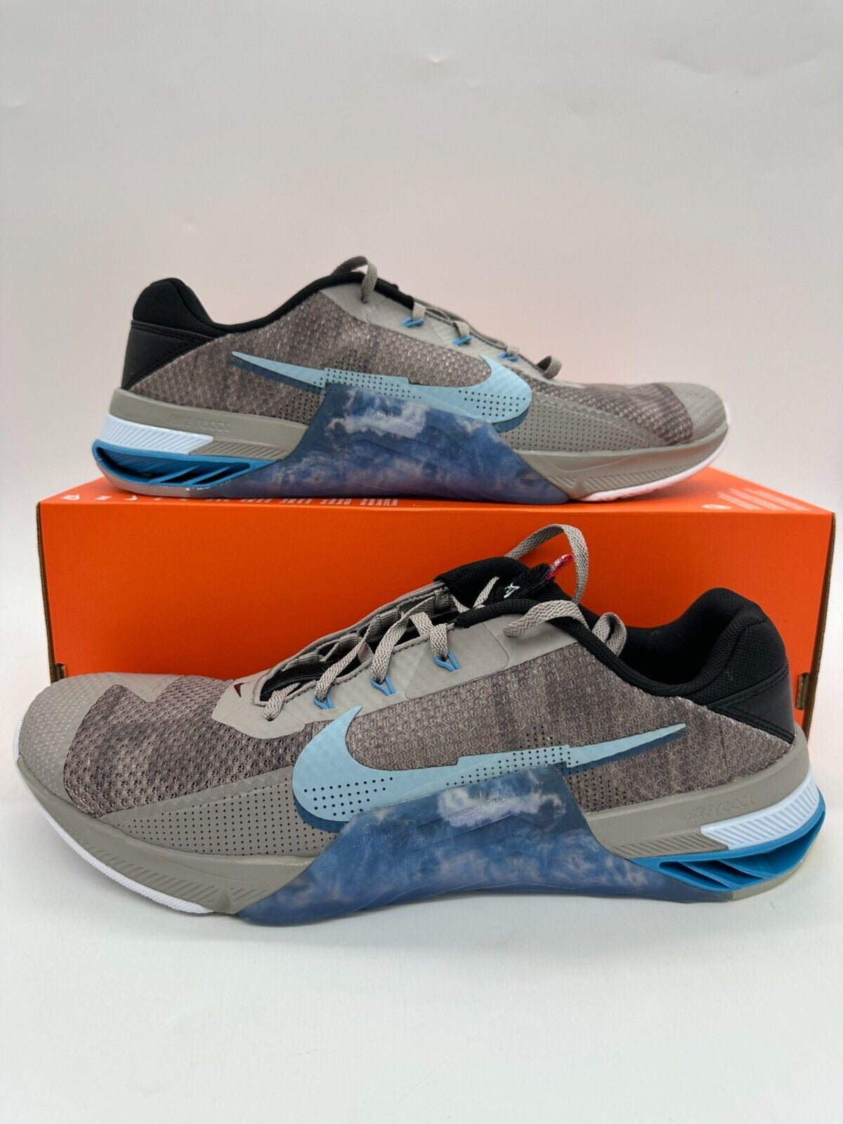 Nike Metcon AMP Men's Size 15 Grey Blue Gym Training Athletic