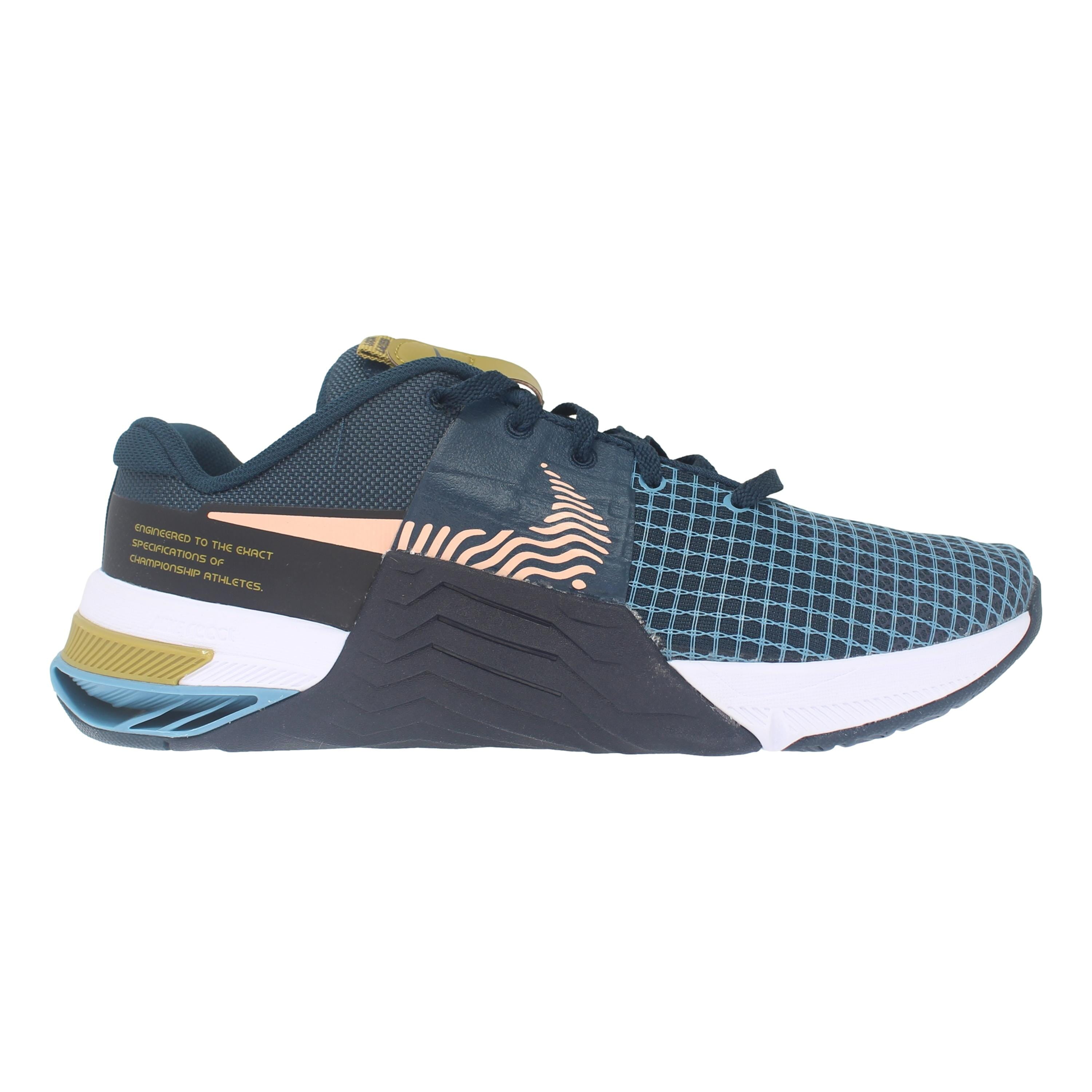 Nike Metcon 8, Men's Cross Trainer, Armory Navy Arctic Orange Obsidian, 8 US