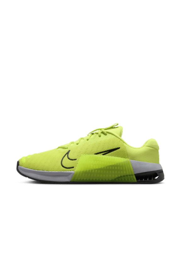 Metcon 9 Men's Workout Shoes Color: Light Lemon Twist/Volt/Cement Grey/Black Size: 7
