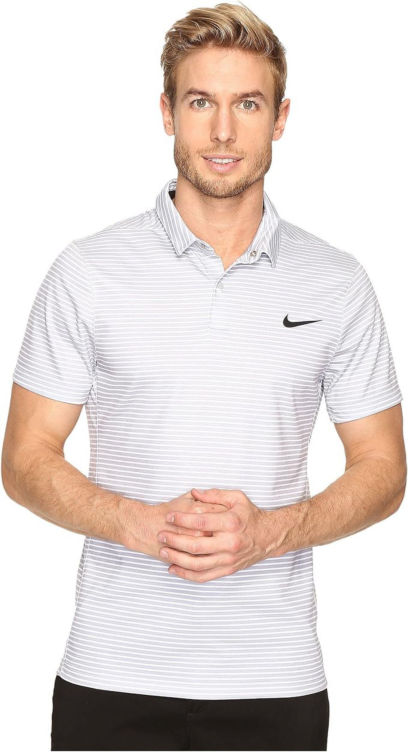 Polo de Golf Nike Momentum Fly Dri-FIT Wool Stripe para Hombre Corte Slim, Light Wolf, Mediana