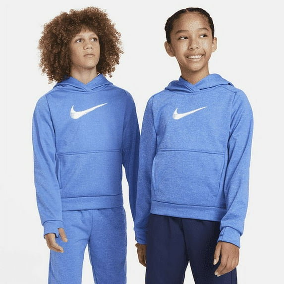 Nike Multi+ Big Kids' Therma-FIT Pullover Hoodie Color: Game Royal/Polar/White Size: XS
