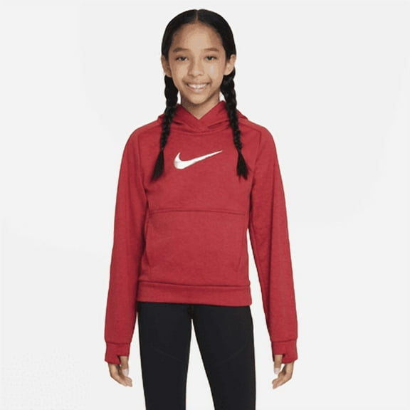 Nike Multi+ Big Kids' Therma-FIT Pullover Hoodie Color: Gym Red/University Red/White Size: L