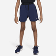 thumbnail image 1 of Nike Multi Tech EasyOn Big Kids' (Boys') Dri-FIT Training Shorts Color: Midnight Navy/Black Size: L, 1 of 1