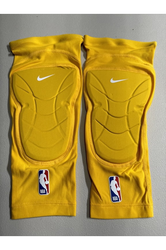 NBA Issued HyperStrong Padded Knee Sleeves Mens Yellow S/M CT3877-748
