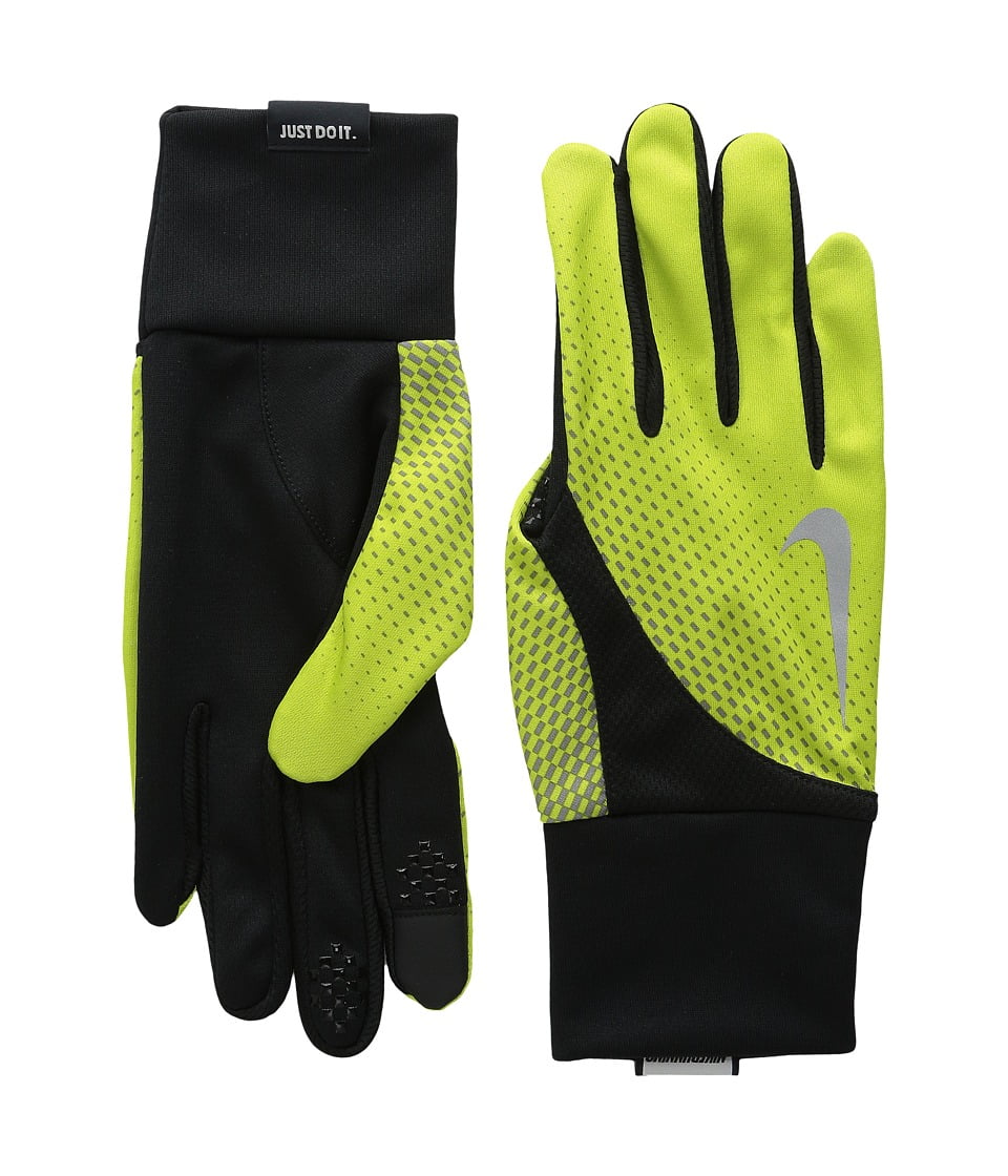 Nike NEW Black Green Size Small S Dri Fit Tailwind Run Athletic Gloves