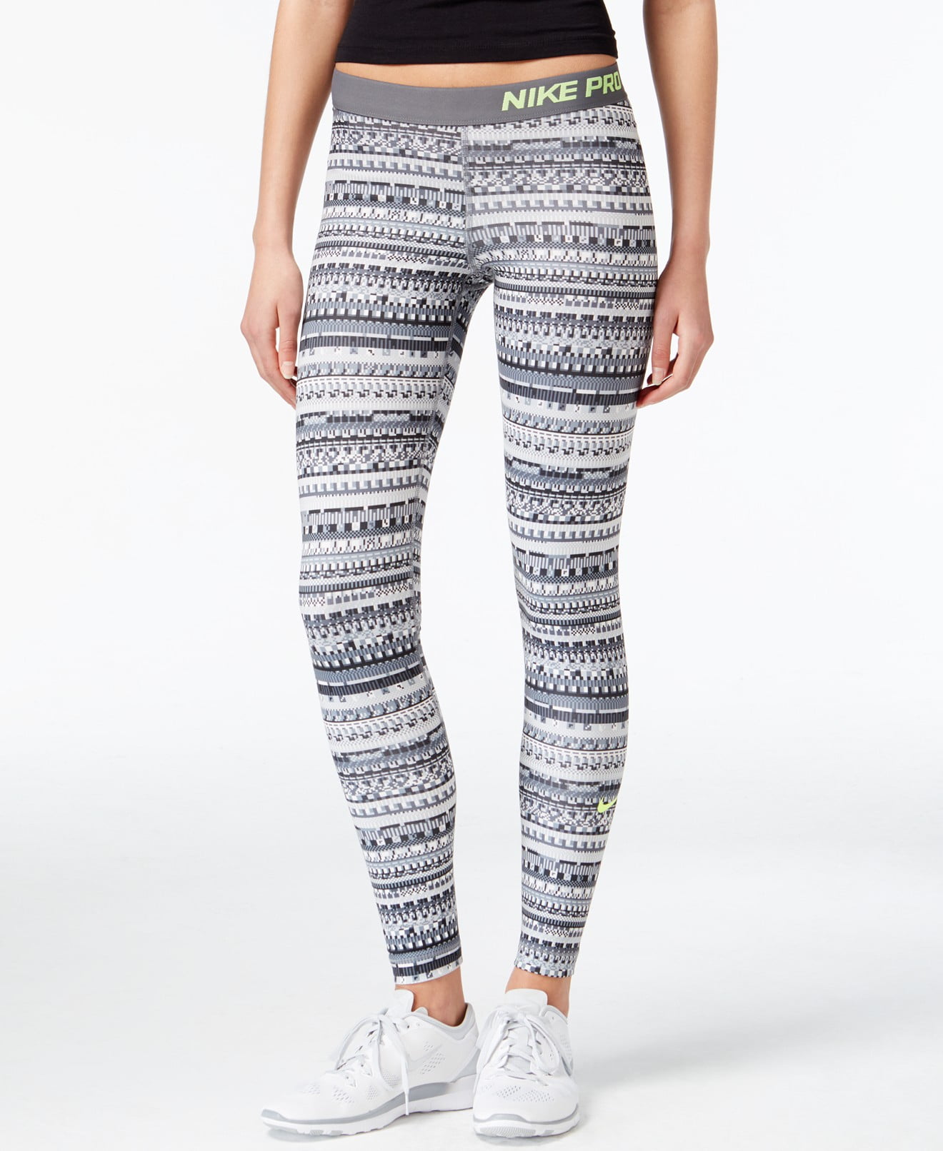 Nike NEW Gray Womens Size XS Pull-On Printed Leggings Athletic