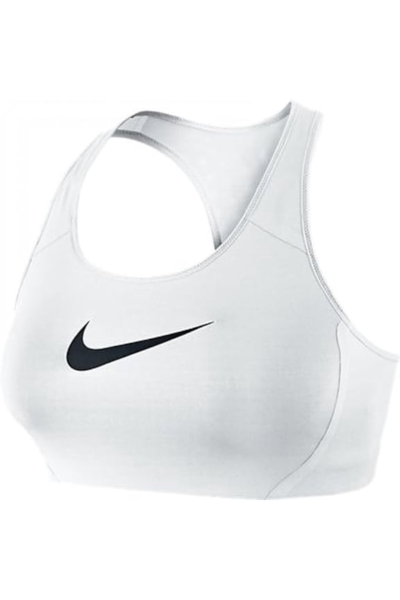 Women's XL Racer-Back, Logo Print Sports Bras, White, Black