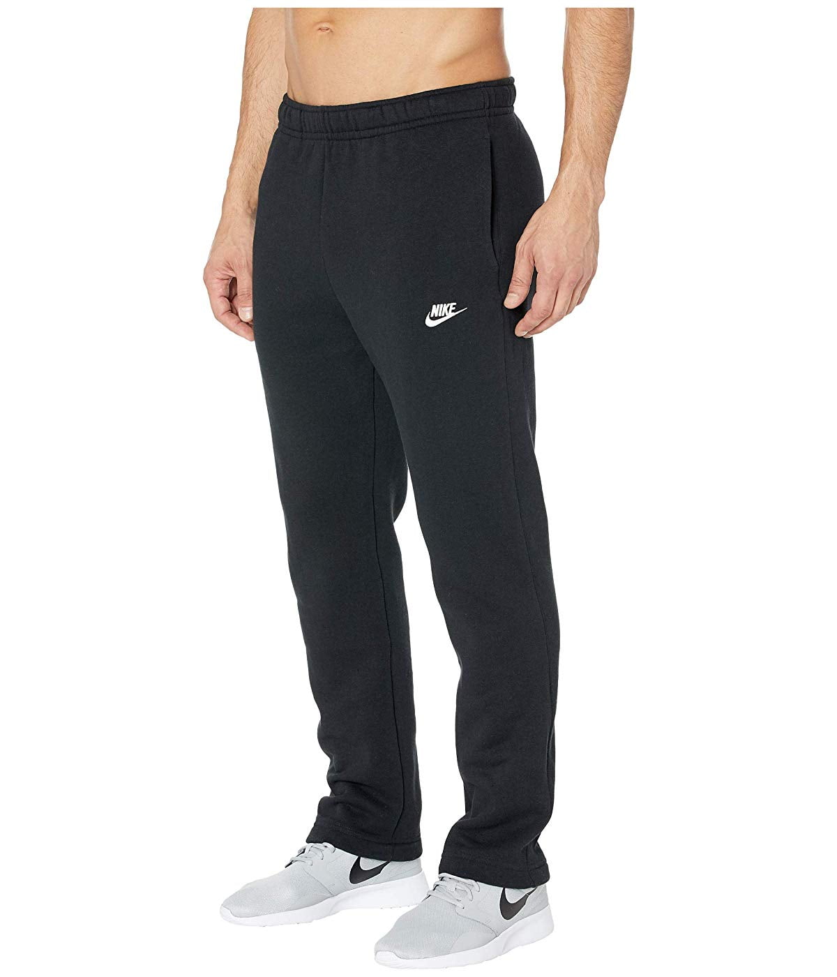 Nike NSW Club Pants Open Hem Black/Black/White - Walmart.com