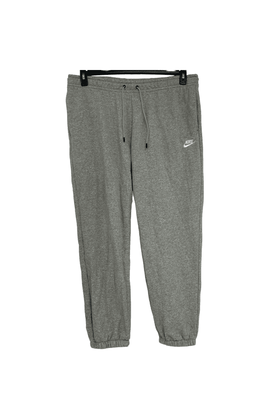 Womens Dark Grey Heather White Logo Essential Fleece Sweatpants Size XL $60