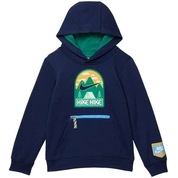 Nike NSW Great Outdoors Fleece Pullover (Toddler/FLittle Kids/FBig Kids) (Boys, Midnight Navy, 6 Little Kid)