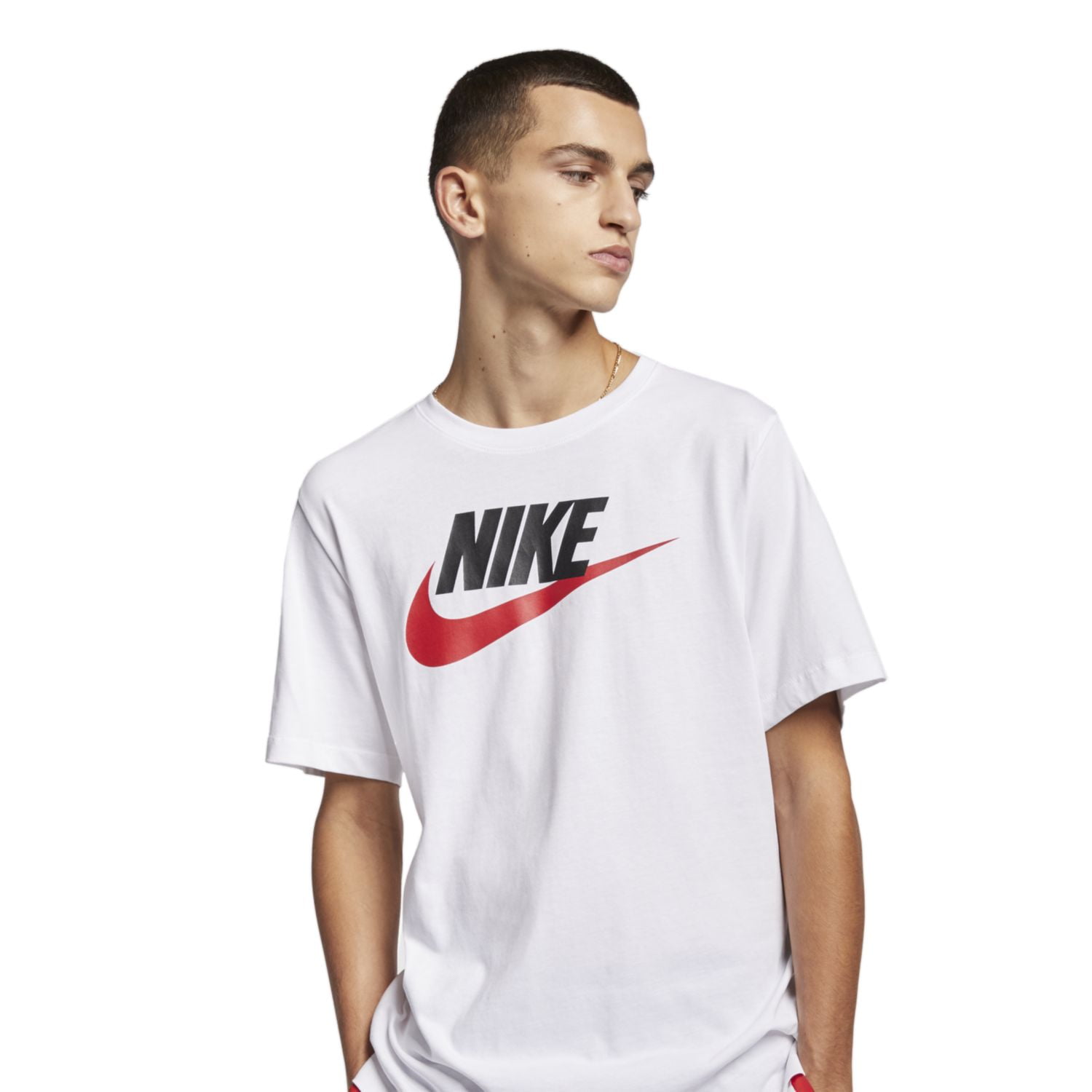 Men's Nike Icon Futura Tee Color: White University Red Size: S