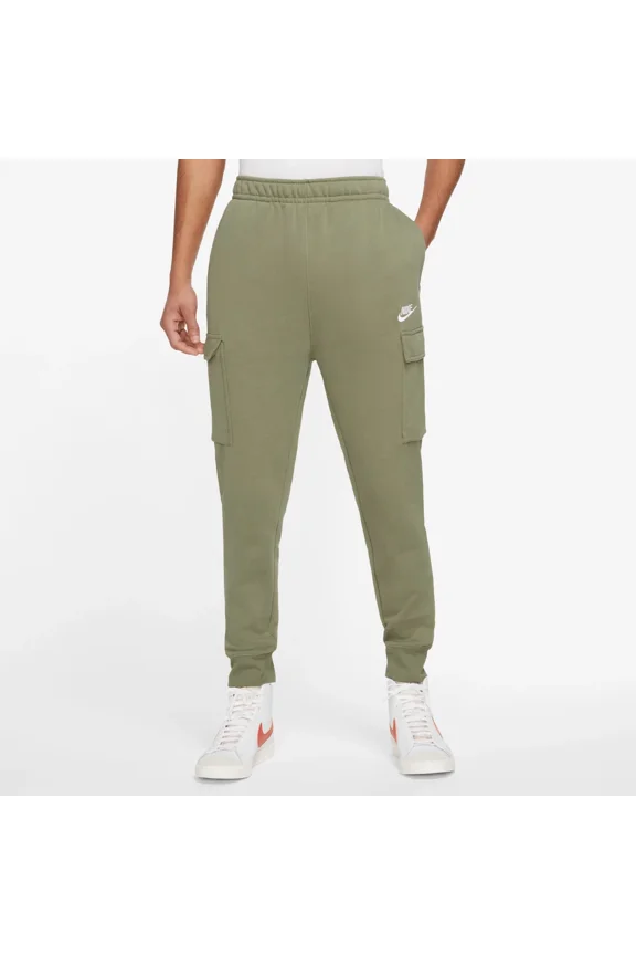 NSW Men's Sportswear Club Fleece Joggers Cargo Pants XL Olive Green CD3129-386 w/ Drawstring