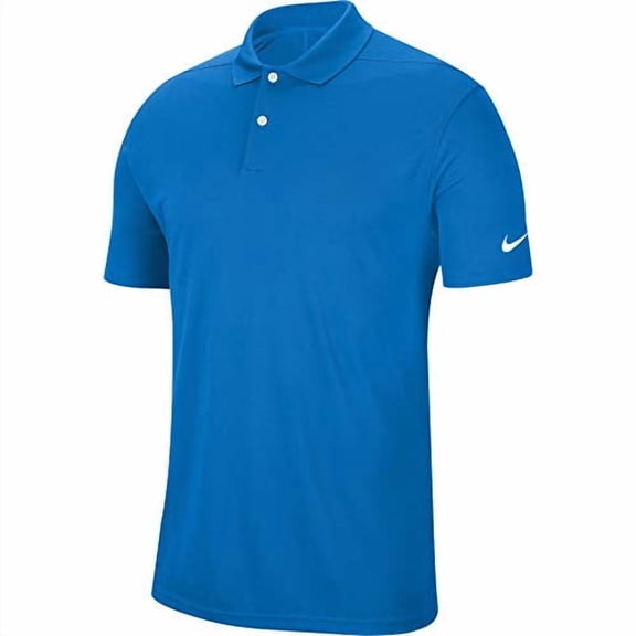 Nike New Dri-Fit Victory Solid Golf Polo Photo Blue/White Mens Large