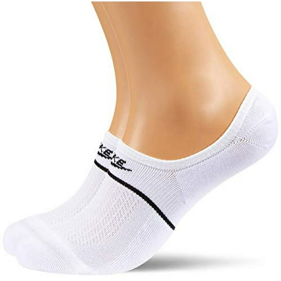 Nike No Show 2 Pairs Unisex Socks Size 10-11.5, Color: White/Black/White