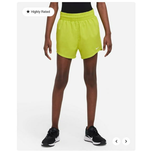 Nike One Big Kids' (Girls') Dri-FIT High-Waisted Woven Training Shorts size M