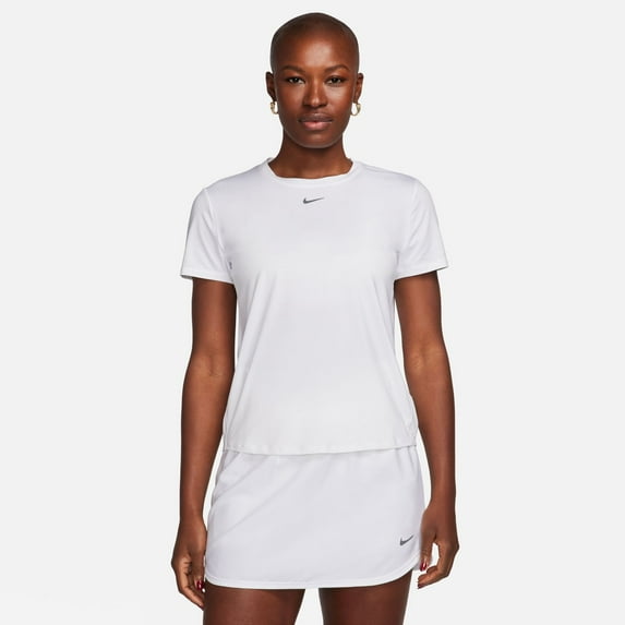Nike One Classic Women's Dri-FIT Short-Sleeve Top Color: White/Black Size: L