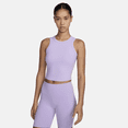 thumbnail image 1 of Nike One Fitted Women's Dri-FIT Cropped Tank Top Color: Lilac Bloom/Black Size: L, 1 of 1