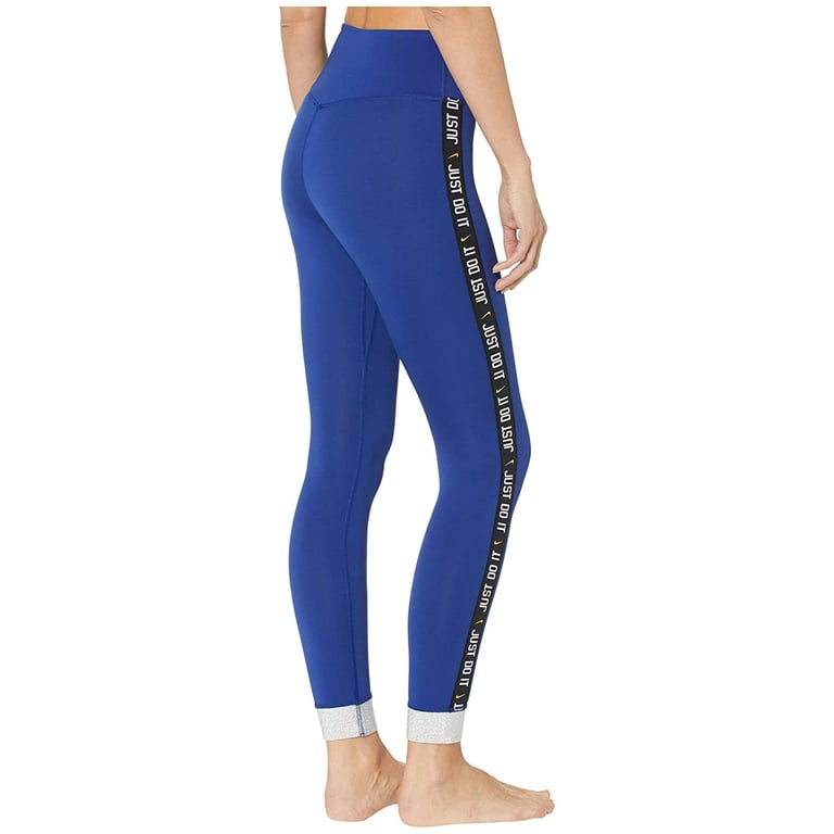 Nike One Icon Clash Cuff 7 8 Tights Deep Royal Blue Metallic Silver Black Walmart