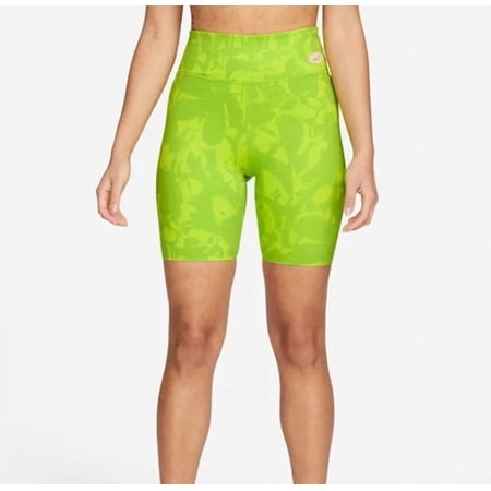 Nike One Luxe Women's Icon Clash Mid-Rise Training Bike Shorts - (Atomic Vivid Green, X-Small)