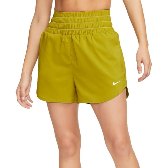 Nike One Women's Dri-FIT Ultra High-Waisted 3\" Brief-Lined Shorts (Moss, L)